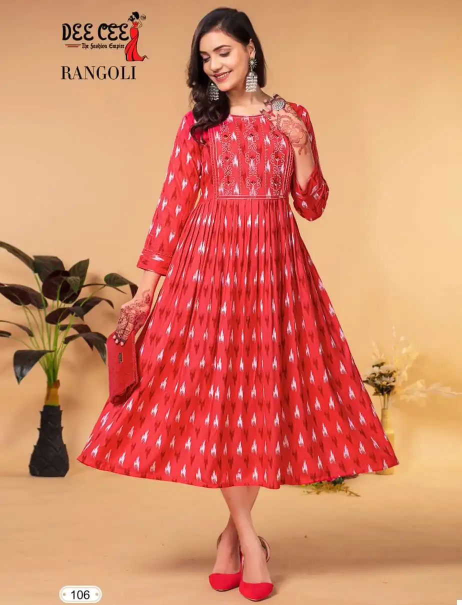 Deecee Rangoli Heavy Rayon Wholesale Kurti Catalog — Wholesale Kurtis, MPA wholesale from Surat — view 1