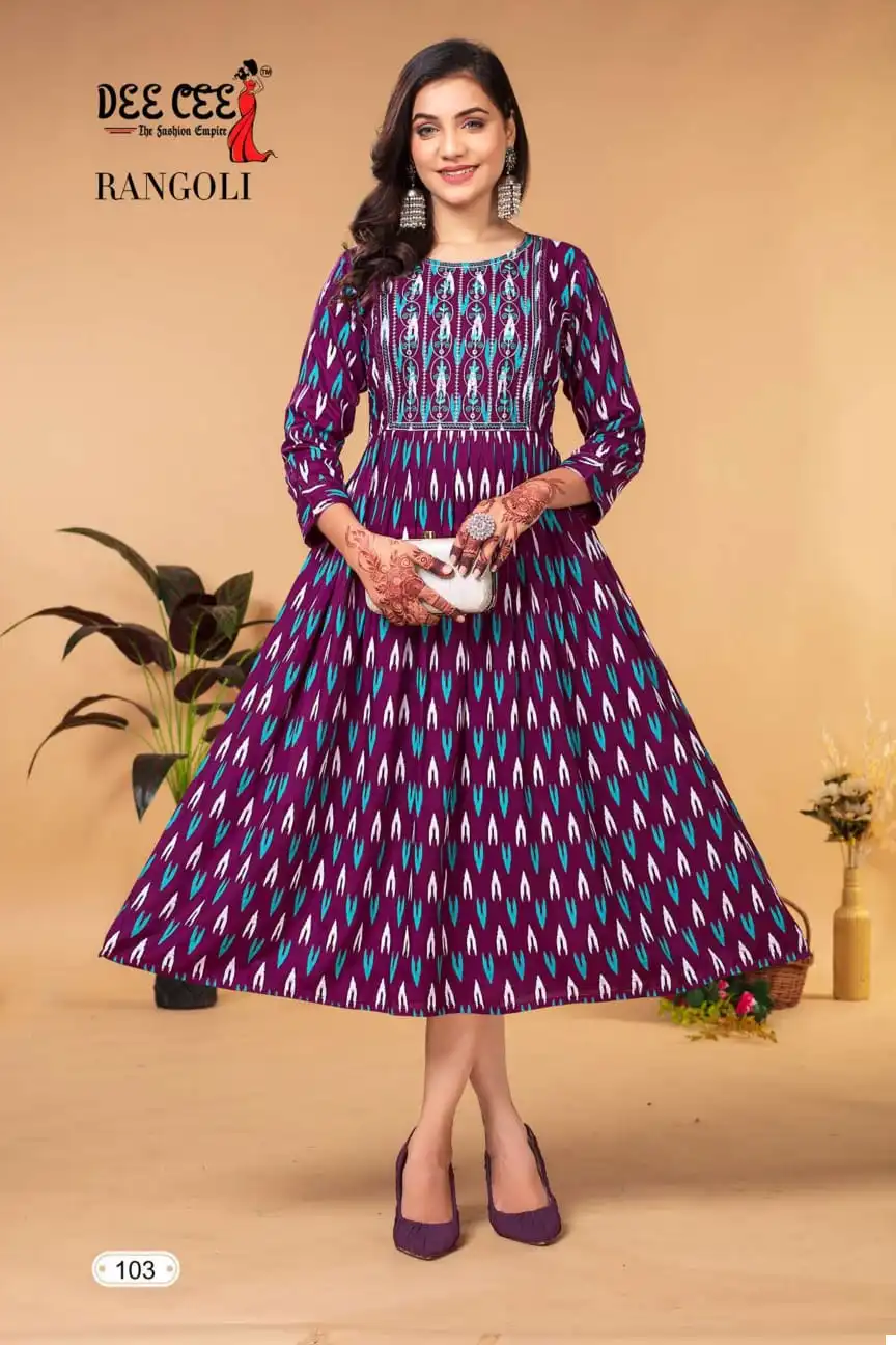Deecee Rangoli Heavy Rayon Wholesale Kurti Catalog — Wholesale Kurtis, MPA wholesale from Surat - Gallery Image 5