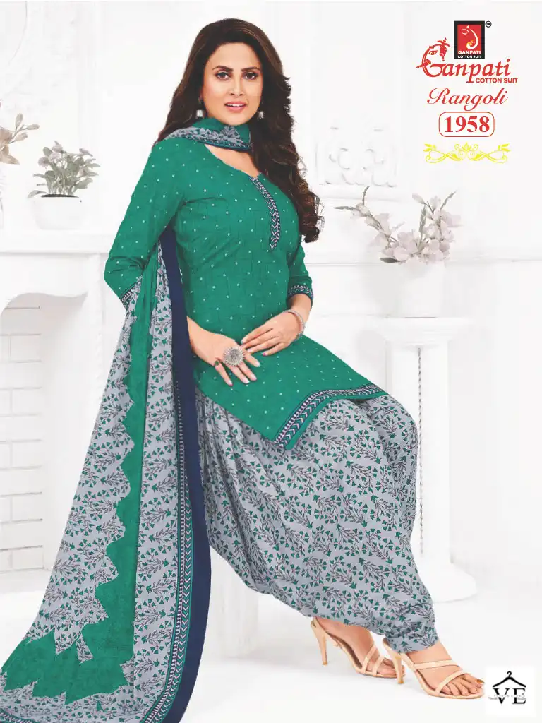Ganpati Rangoli Vol 19 Cotton Wholesale Salwar Suit Catalog — Wholesale Salwar Suits, Ganpati wholesale from Surat - Gallery Image 9