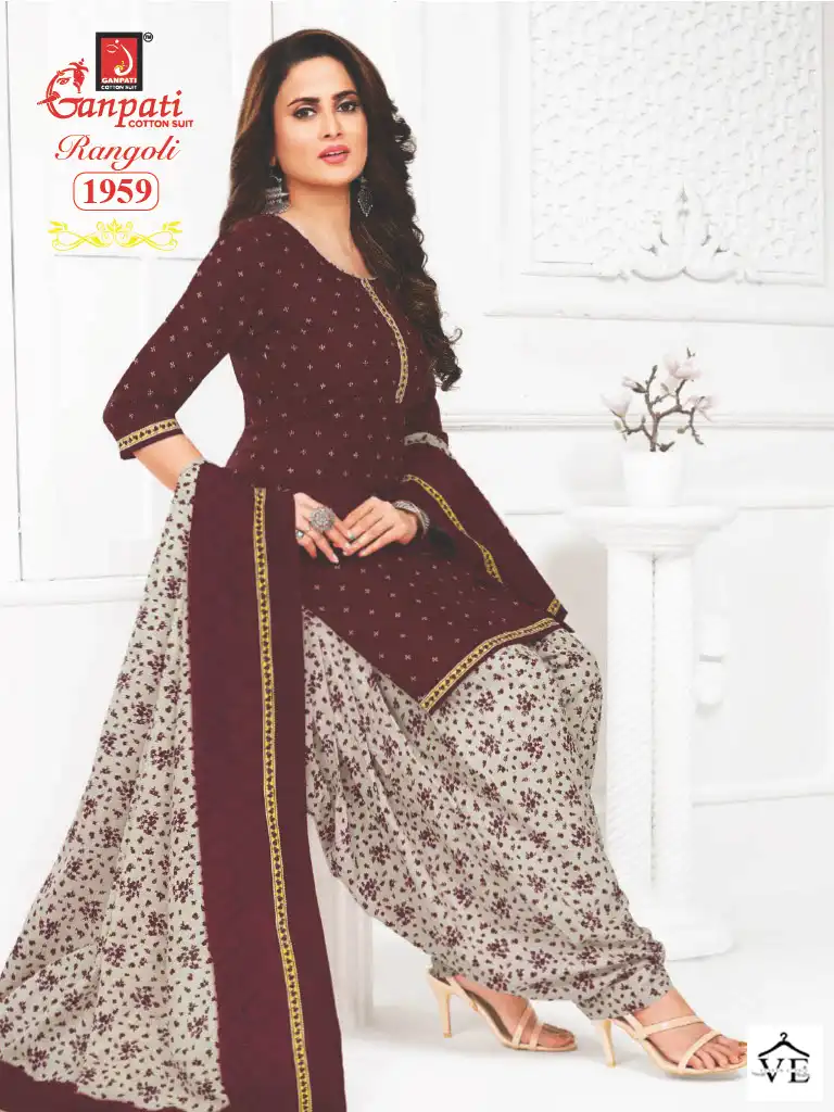 Ganpati Rangoli Vol 19 Cotton Wholesale Salwar Suit Catalog — Wholesale Salwar Suits, Ganpati wholesale from Surat - Gallery Image 10