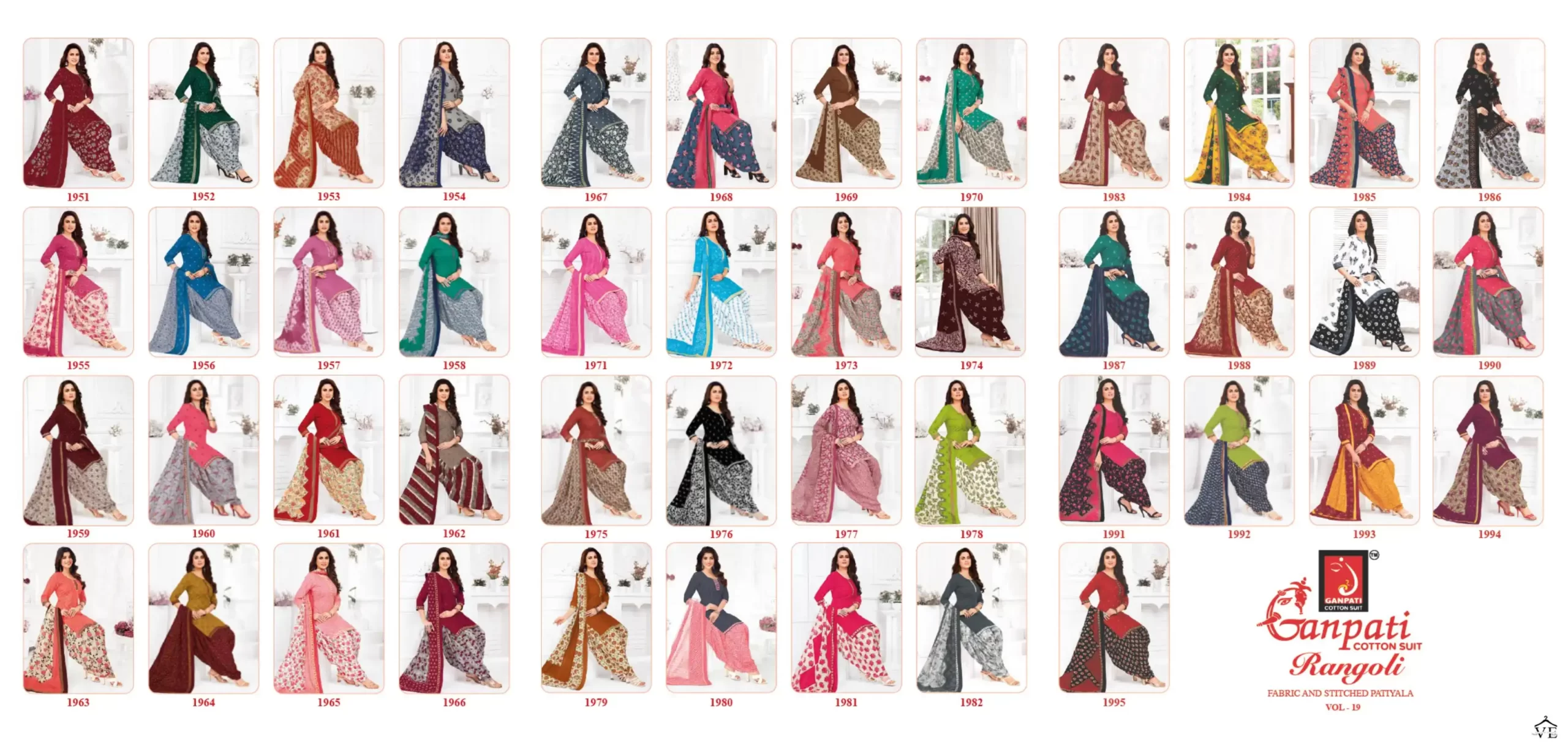 Ganpati Rangoli Vol 19 Cotton Wholesale Salwar Suit Catalog — Wholesale Salwar Suits, Ganpati wholesale from Surat — view 11