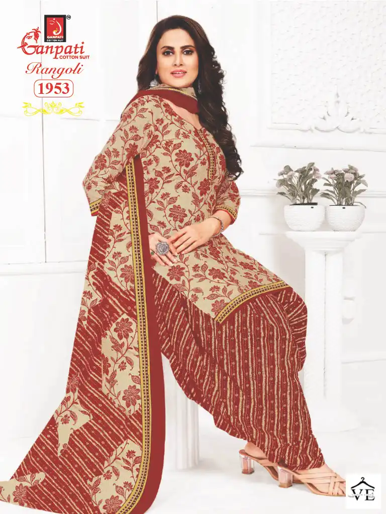 Ganpati Rangoli Vol 19 Cotton Wholesale Salwar Suit Catalog — Wholesale Salwar Suits, Ganpati wholesale from Surat - Gallery Image 4