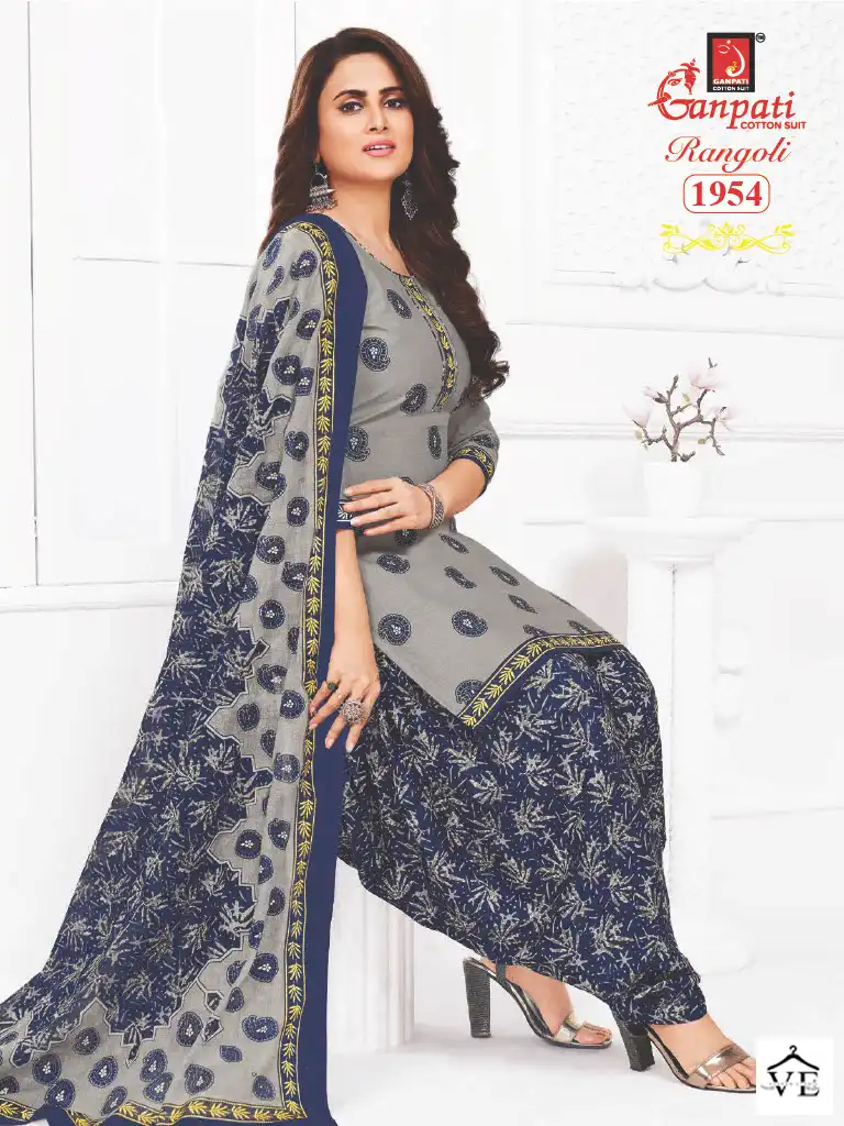 Ganpati Rangoli Vol 19 Cotton Wholesale Salwar Suit Catalog — Wholesale Salwar Suits, Ganpati wholesale from Surat - Gallery Image 5
