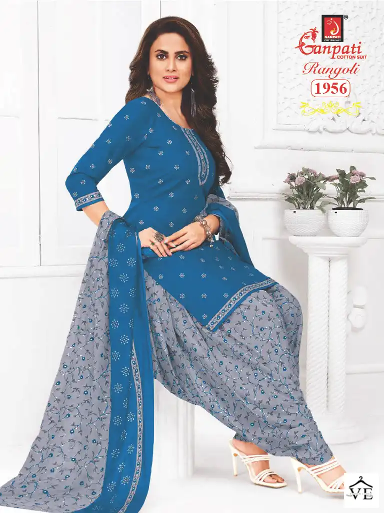 Ganpati Rangoli Vol 19 Cotton Wholesale Salwar Suit Catalog — Wholesale Salwar Suits, Ganpati wholesale from Surat - Gallery Image 7