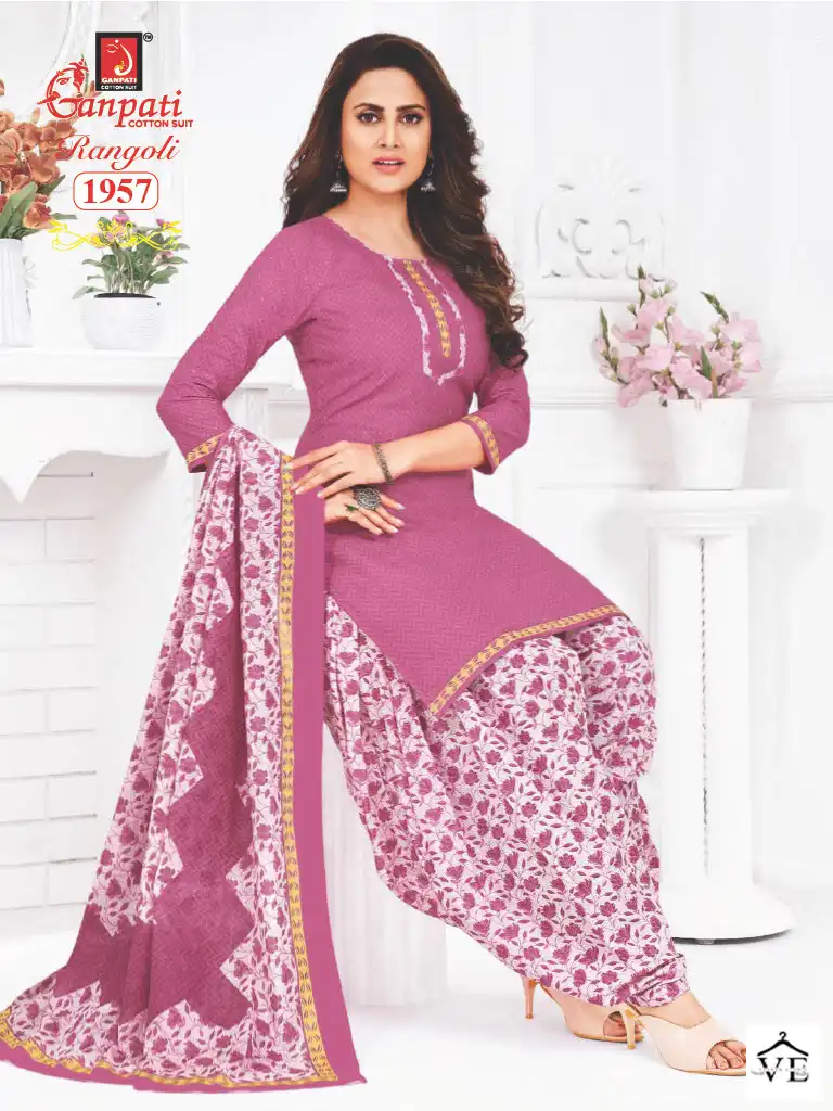 Ganpati Rangoli Vol 19 Cotton Wholesale Salwar Suit Catalog — Wholesale Salwar Suits, Ganpati wholesale from Surat - Gallery Image 8