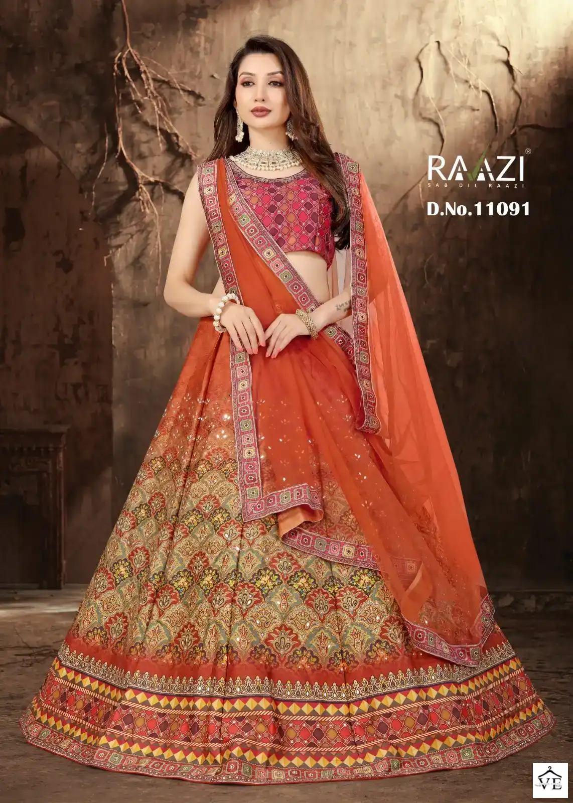 Rama Fashions Rangrez Heavy Satin Wholesale Lehenga — Wholesale Lehenga, MPA wholesale from Surat - Gallery Image 4