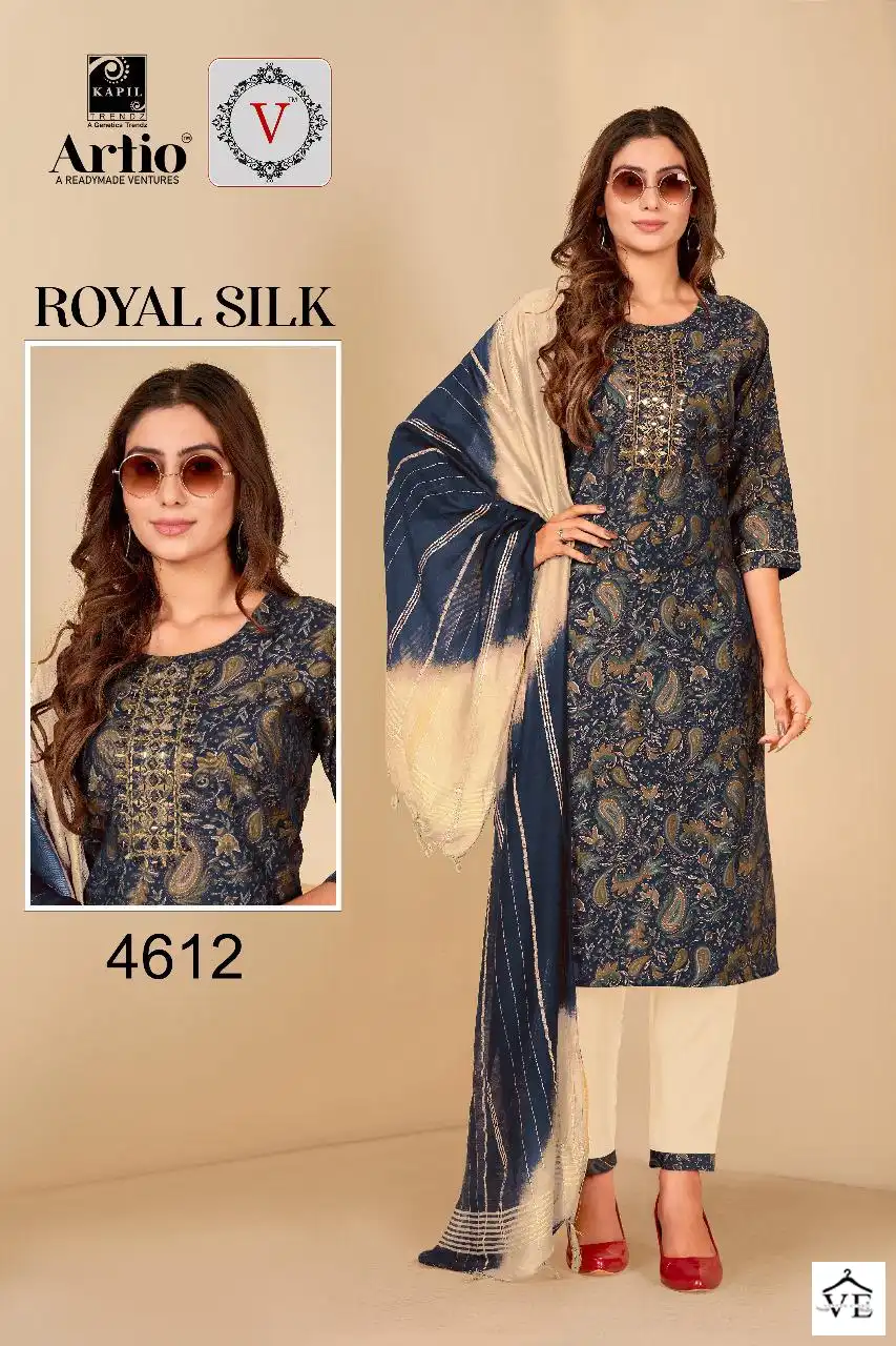Kapil Trendz Rayol Silk Modal Print Wholesale Readymade Salwar Suit Catalog — Wholesale Salwar Suits, MPA wholesale from Surat - Gallery Image 12