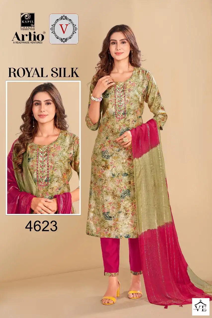 Kapil Trendz Rayol Silk Modal Print Wholesale Readymade Salwar Suit Catalog — Wholesale Salwar Suits, MPA wholesale from Surat - Gallery Image 16