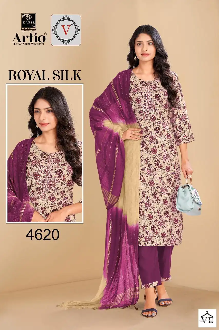 Kapil Trendz Rayol Silk Modal Print Wholesale Readymade Salwar Suit Catalog — Wholesale Salwar Suits, MPA wholesale from Surat — view 19