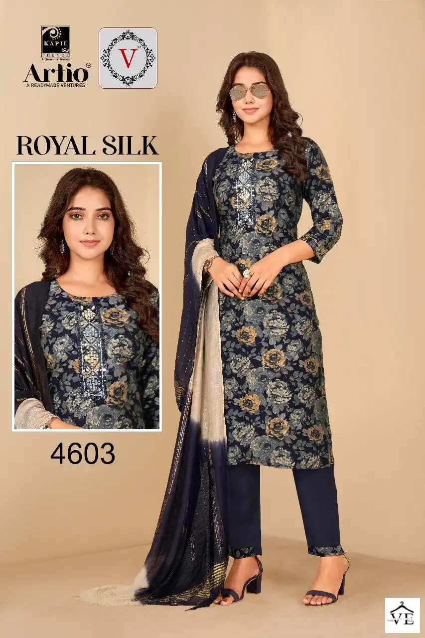 Kapil Trendz Rayol Silk Modal Print Wholesale Readymade Salwar Suit Catalog — Wholesale Salwar Suits, MPA wholesale from Surat - Gallery Image 5