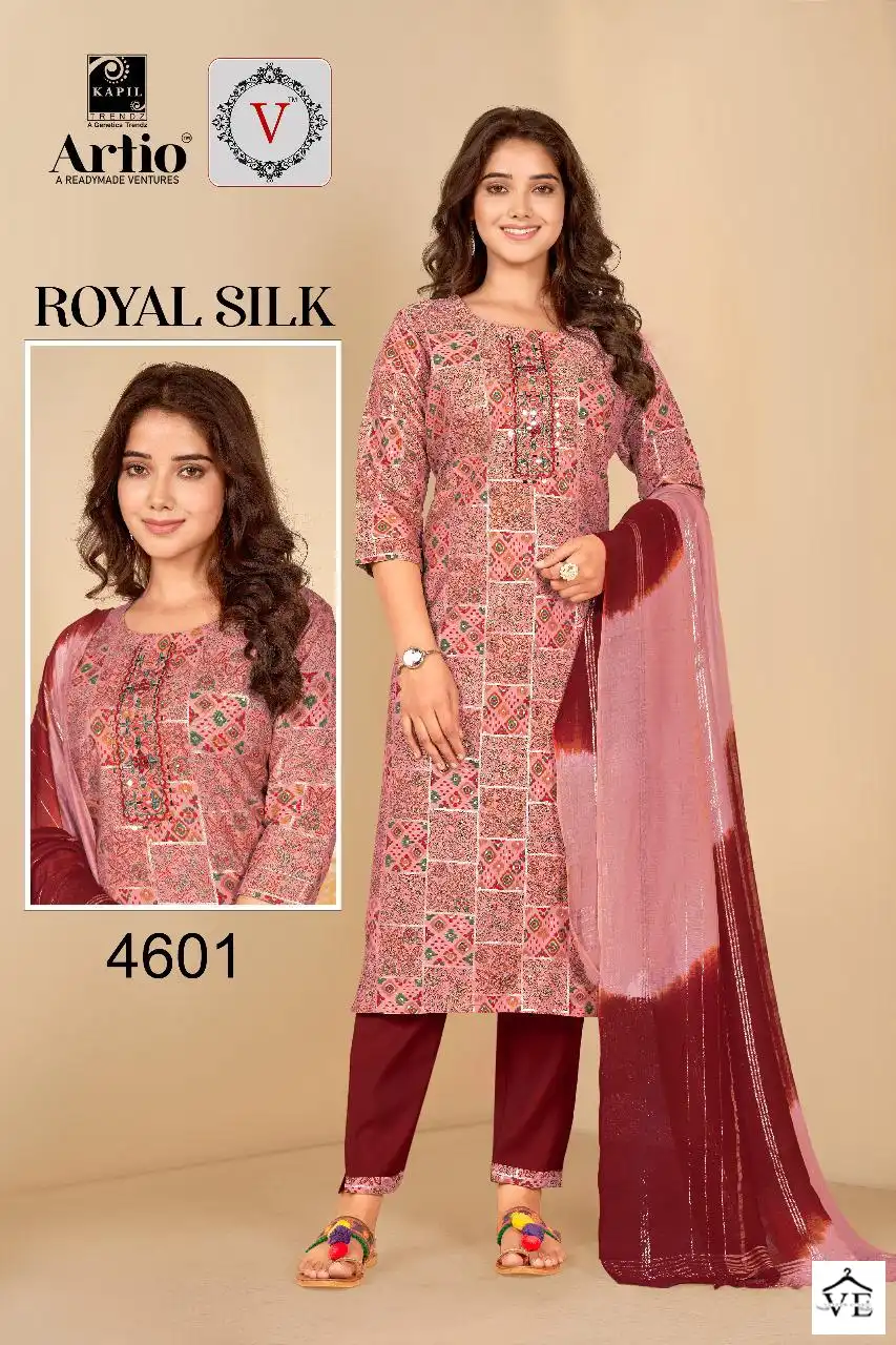 Kapil Trendz Rayol Silk Modal Print Wholesale Readymade Salwar Suit Catalog — Wholesale Salwar Suits, MPA wholesale from Surat - Gallery Image 6