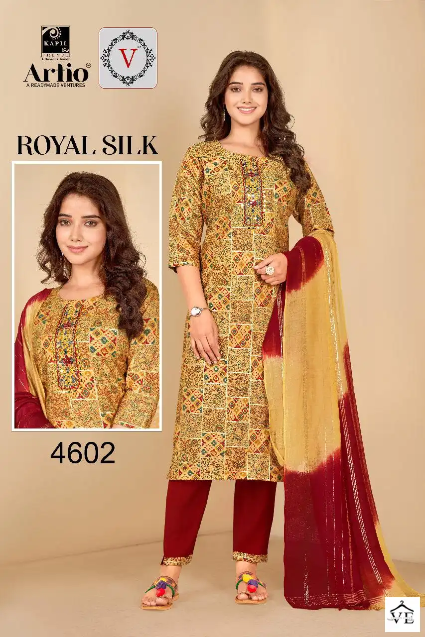 Kapil Trendz Rayol Silk Modal Print Wholesale Readymade Salwar Suit Catalog — Wholesale Salwar Suits, MPA wholesale from Surat - Gallery Image 9