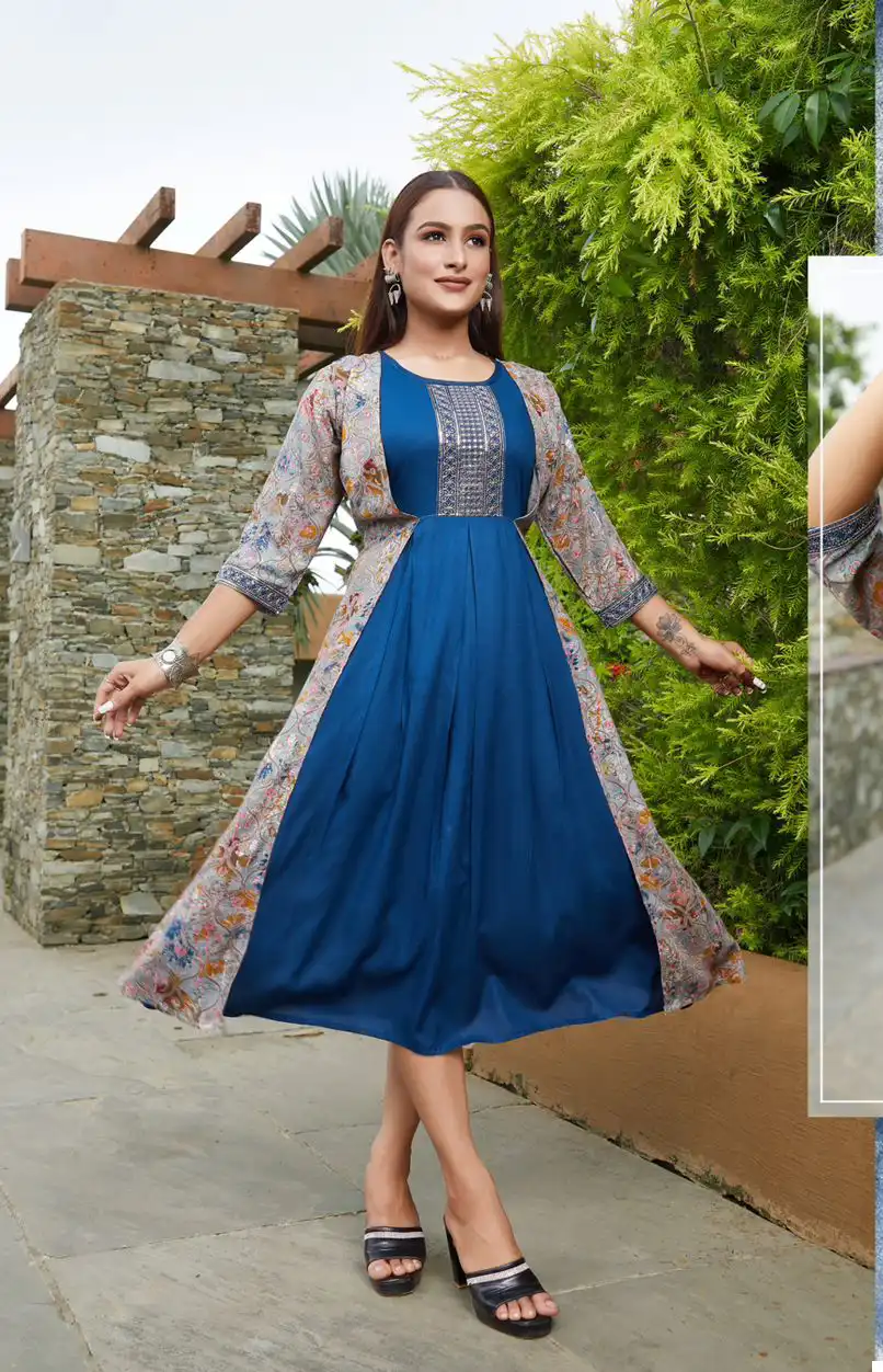 VE Reshka Vol 2 Premium Rayon Wholesale Flair Kurti Catalog — Wholesale Kurtis, MPA wholesale from Surat — view 6
