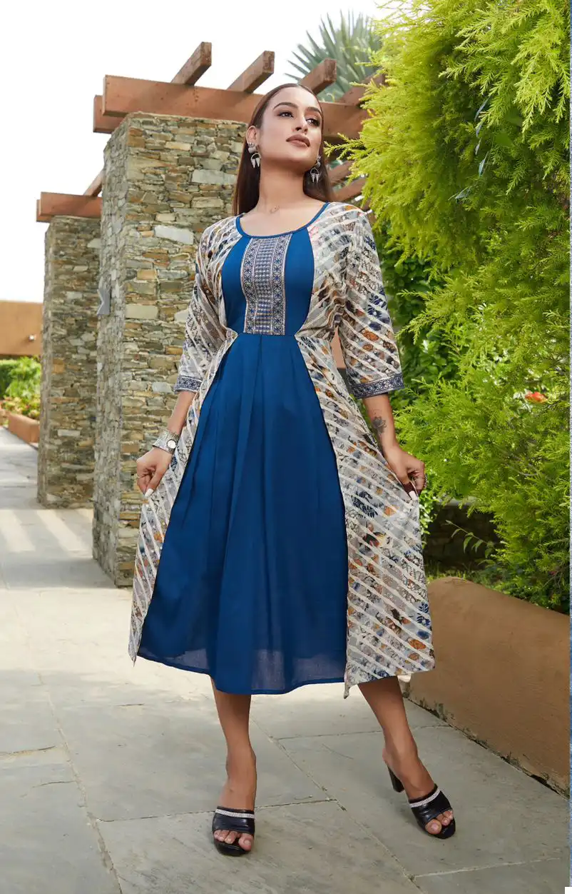 VE Reshka Vol 2 Premium Rayon Wholesale Flair Kurti Catalog — Wholesale Kurtis, MPA wholesale from Surat — view 2
