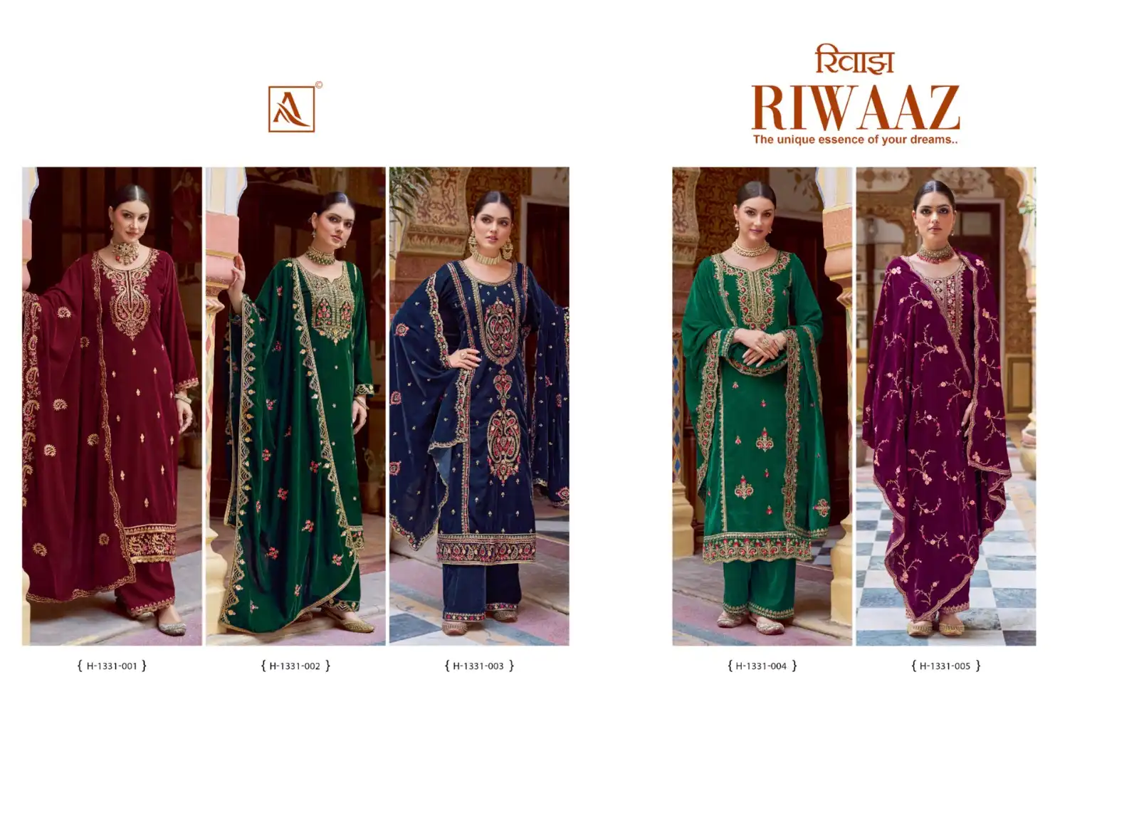 Alok Suits Riwaaz Velvet Wholesale Designer Winter Wear Salwar Suit Catalog — Wholesale Salwar Suits, Alok Suit wholesale from Surat — view 6