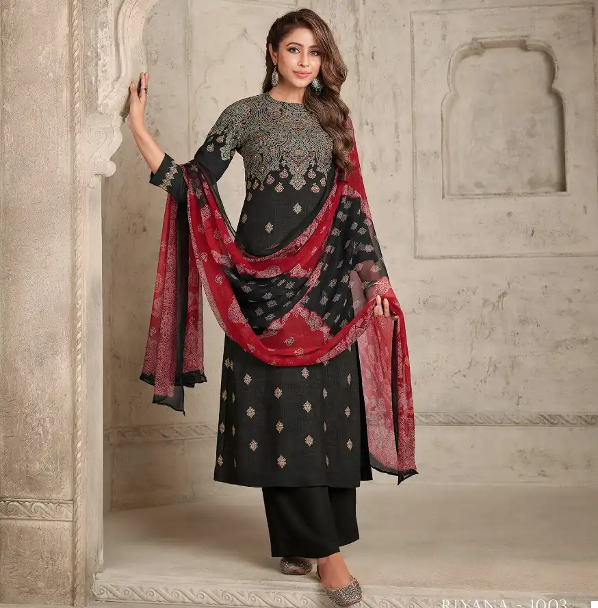 Esta Esaira Riyana Pashmina Wholesale Winter Wear Salwar Suit Catalog — Wholesale Salwar Suits, MPA wholesale from Surat — view 1