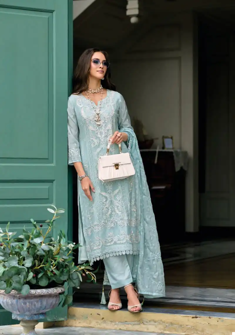 Zaveri Ruaab Soft Organza Wholesale Designer Readymade Salwar Suit Catalog — Wholesale Salwar Suits, MPA wholesale from Surat - Gallery Image 4