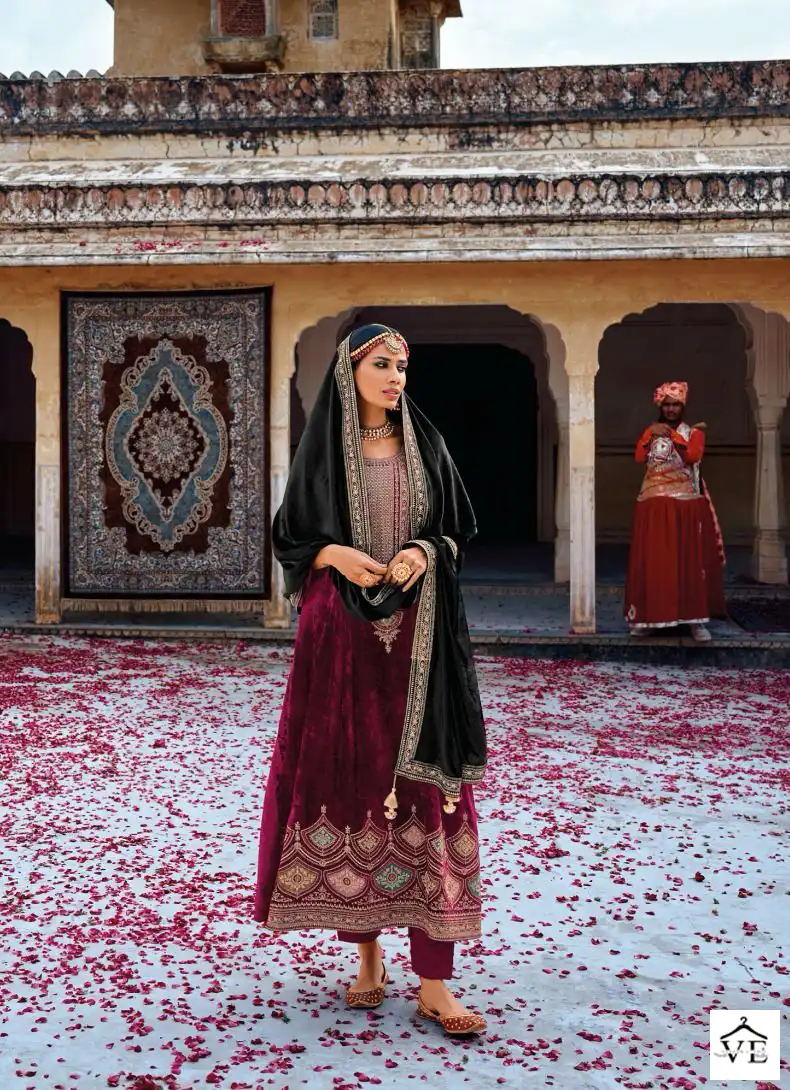 Cinderella Rumaisa Pure Munich Viscose Velvet Wholesale Designer Winter Wear Salwar Suit Catalog — Wholesale Salwar Suits, MPA wholesale from Surat - Gallery Image 2