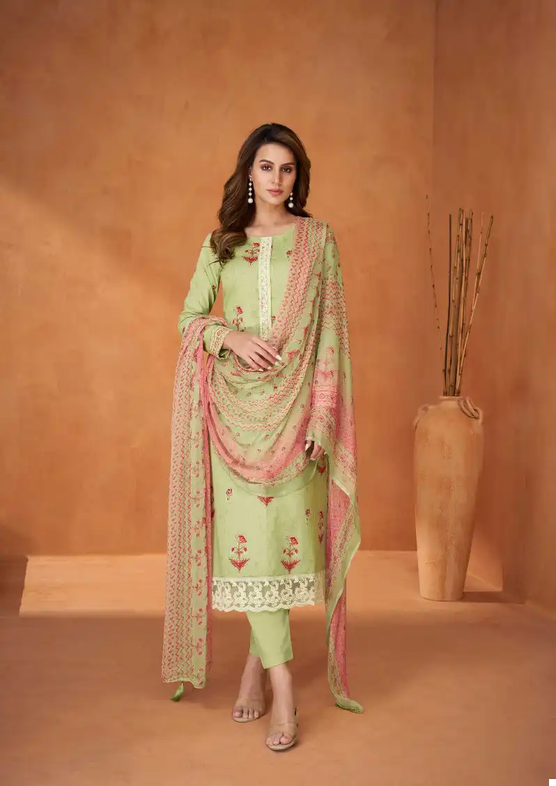 Karachi Rutba Lawn Cotton Wholesale Fancy Embroidery Work Salwar Suit Catalog — Wholesale Salwar Suits, MPA wholesale from Surat - Gallery Image 3