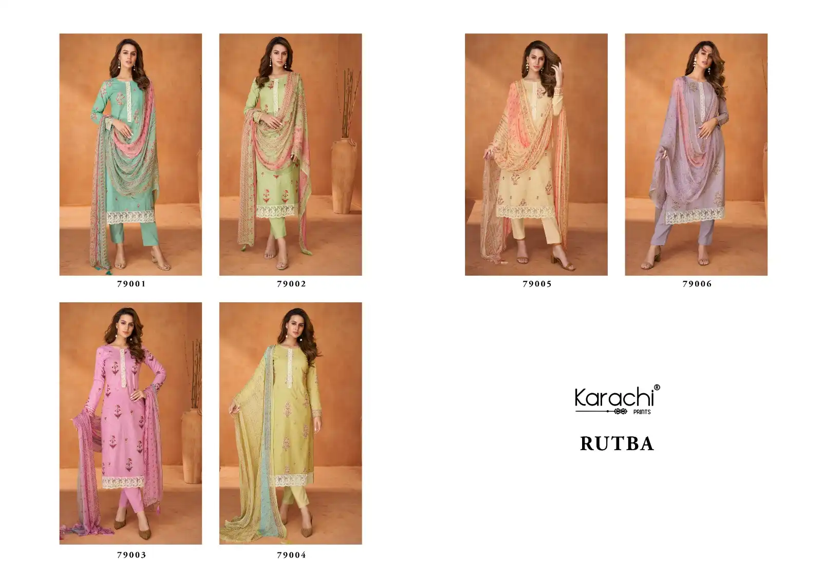 Karachi Rutba Lawn Cotton Wholesale Fancy Embroidery Work Salwar Suit Catalog — Wholesale Salwar Suits, MPA wholesale from Surat — view 7