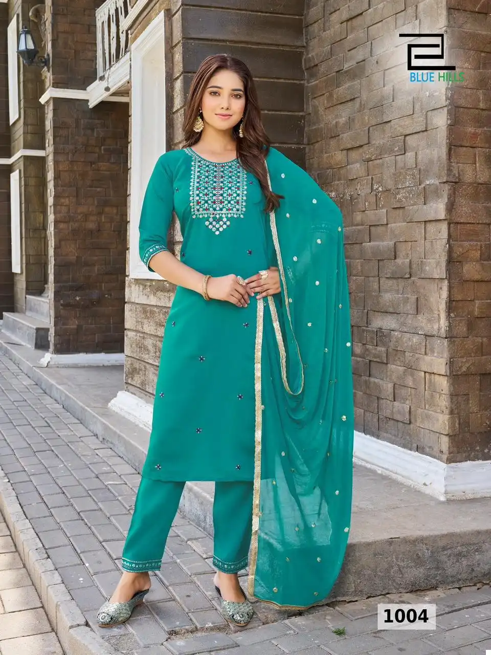 Blue Hills Rasmalai Roman Silk Wholesale Readymade Salwar Suit Catalog — Wholesale Salwar Suits, Blue Hills wholesale from Surat - Gallery Image 2