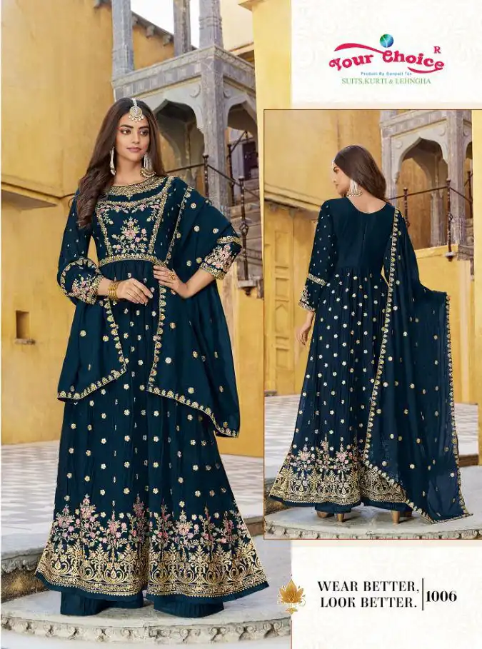 Your Choice Raziya Blooming Georgette Wholesale Nyra Cut Suits Catalog — Wholesale Salwar Suits, MPA wholesale from Surat — Photo 5