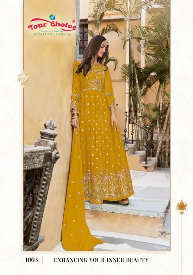 Your Choice Raziya Blooming Georgette Wholesale Nyra Cut Suits Catalog — Wholesale Salwar Suits, MPA wholesale from Surat — Photo 6
