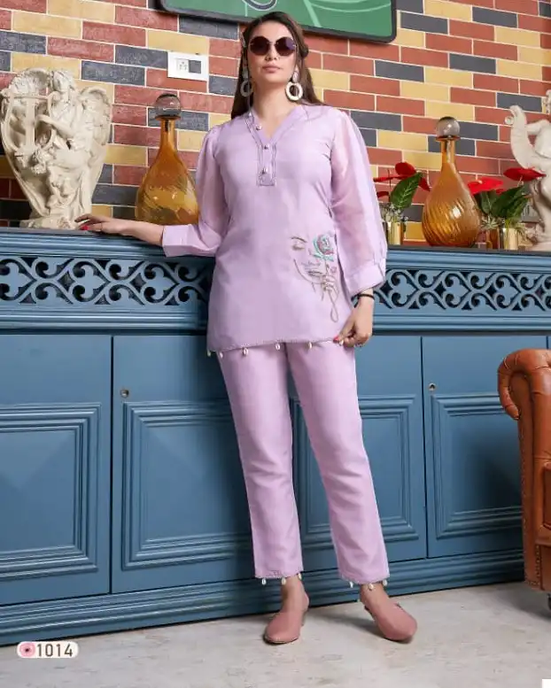 VE Dangal Pure Organza, Barlin Silk Wholesale Designer Co-Ord Set Catalog — Wholesale Kurtis, MPA wholesale from Surat - Gallery Image 4