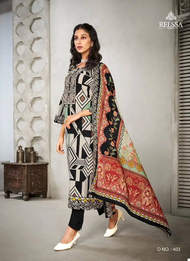 Relssa Eligence Pure Maslin Wholesale Designer Salwar Suit Catalog — Wholesale Salwar Suits, MPA wholesale from Surat — view 5