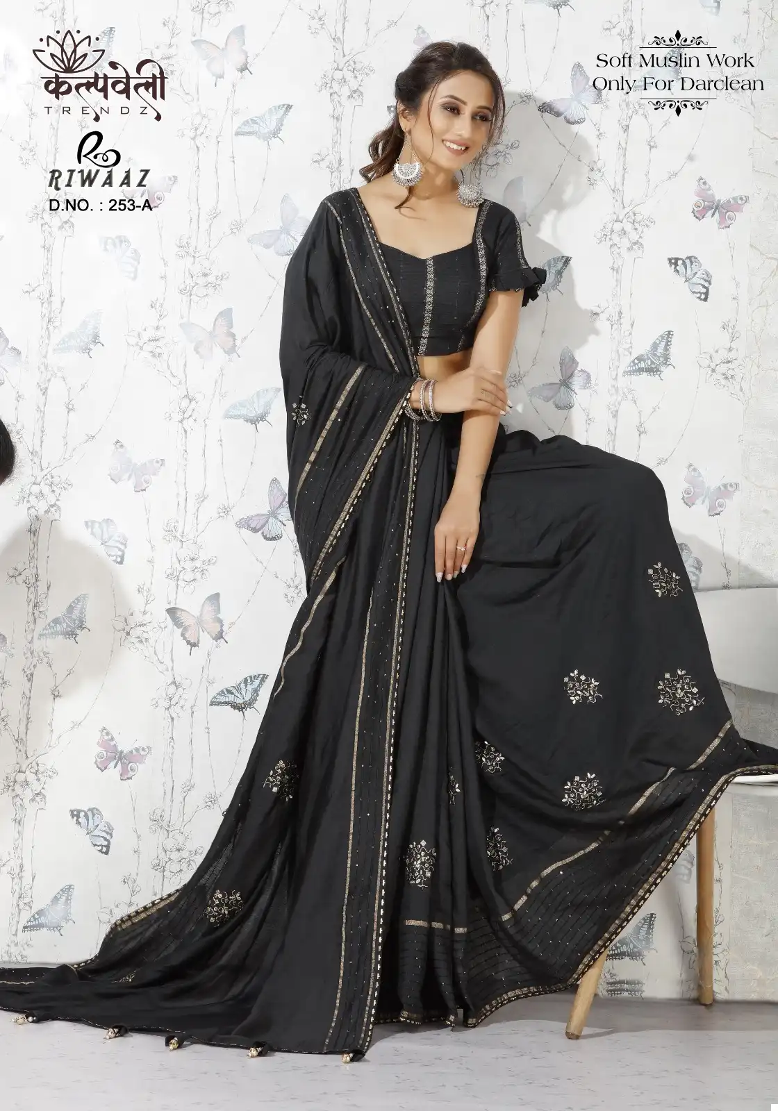 Vardan Ethnic Riwaz 253 Soft Muslin Wholesale Sarees Catalog — Wholesale Sarees, MPA wholesale from Surat - Gallery Image 2