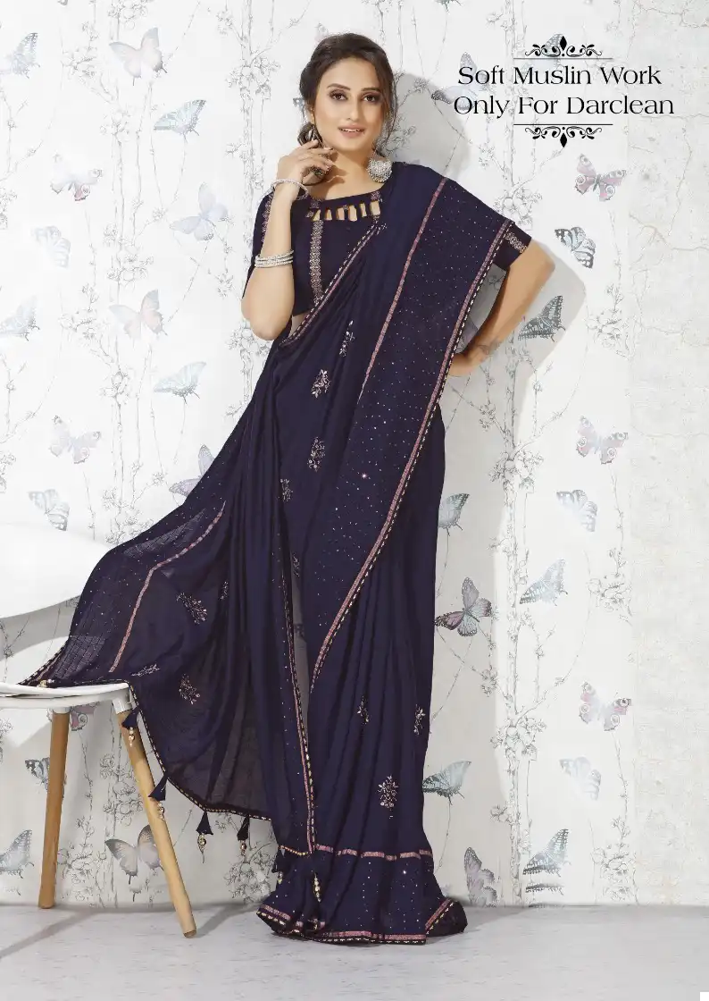 Vardan Ethnic Riwaz 253 Soft Muslin Wholesale Sarees Catalog — Wholesale Sarees, MPA wholesale from Surat - Gallery Image 4