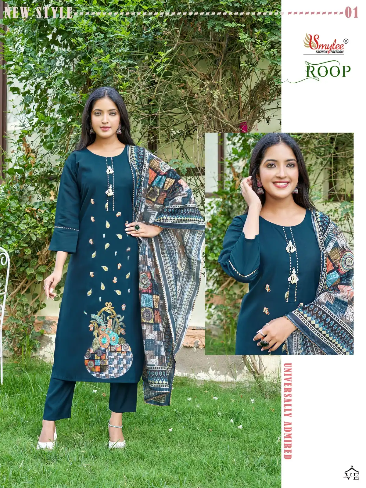 Rung Roop Heavy Roman Silk Wholesale Designer Readymade Salwar Suit Catalog — Wholesale Salwar Suits, MPA wholesale from Surat - Gallery Image 5