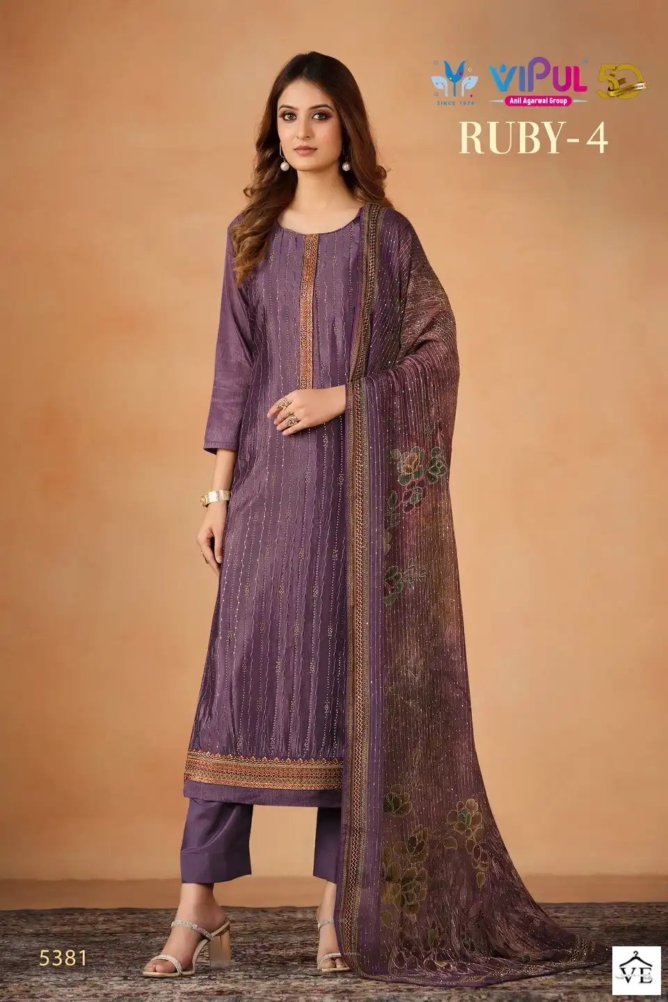 Vipul Ruby Vol 4 Fancy Chinon Wholesale Designer Salwar Suit Catalog — Wholesale Salwar Suits, MPA wholesale from Surat - Gallery Image 2
