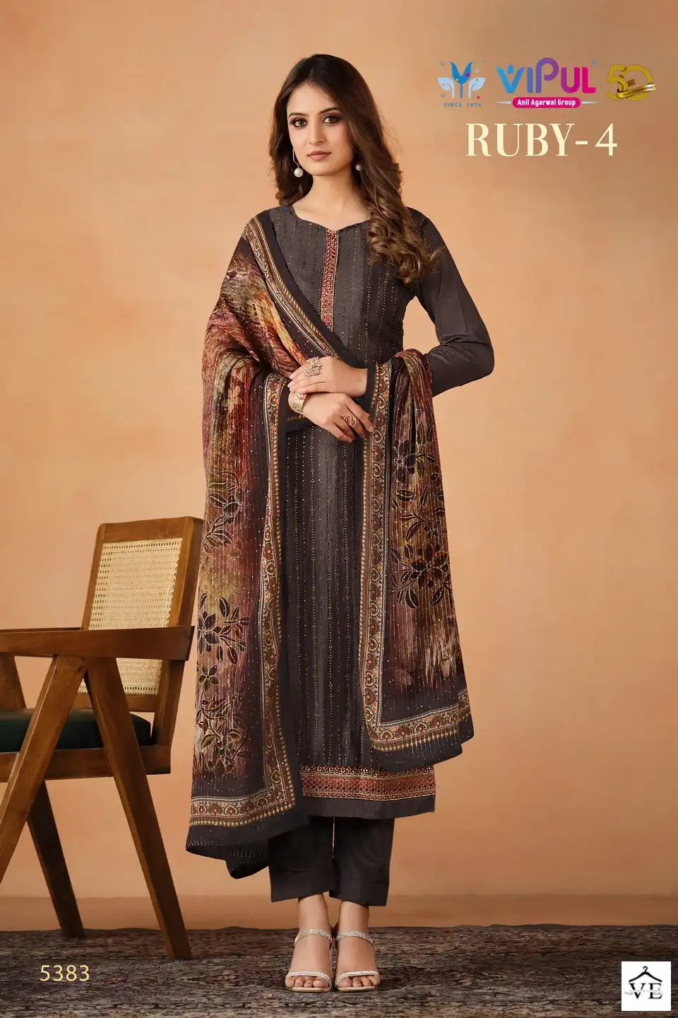 Vipul Ruby Vol 4 Fancy Chinon Wholesale Designer Salwar Suit Catalog — Wholesale Salwar Suits, MPA wholesale from Surat - Gallery Image 3