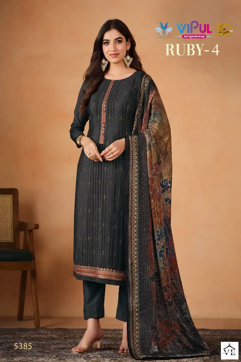 Vipul Ruby Vol 4 Fancy Chinon Wholesale Designer Salwar Suit Catalog — Wholesale Salwar Suits, MPA wholesale from Surat - Gallery Image 6
