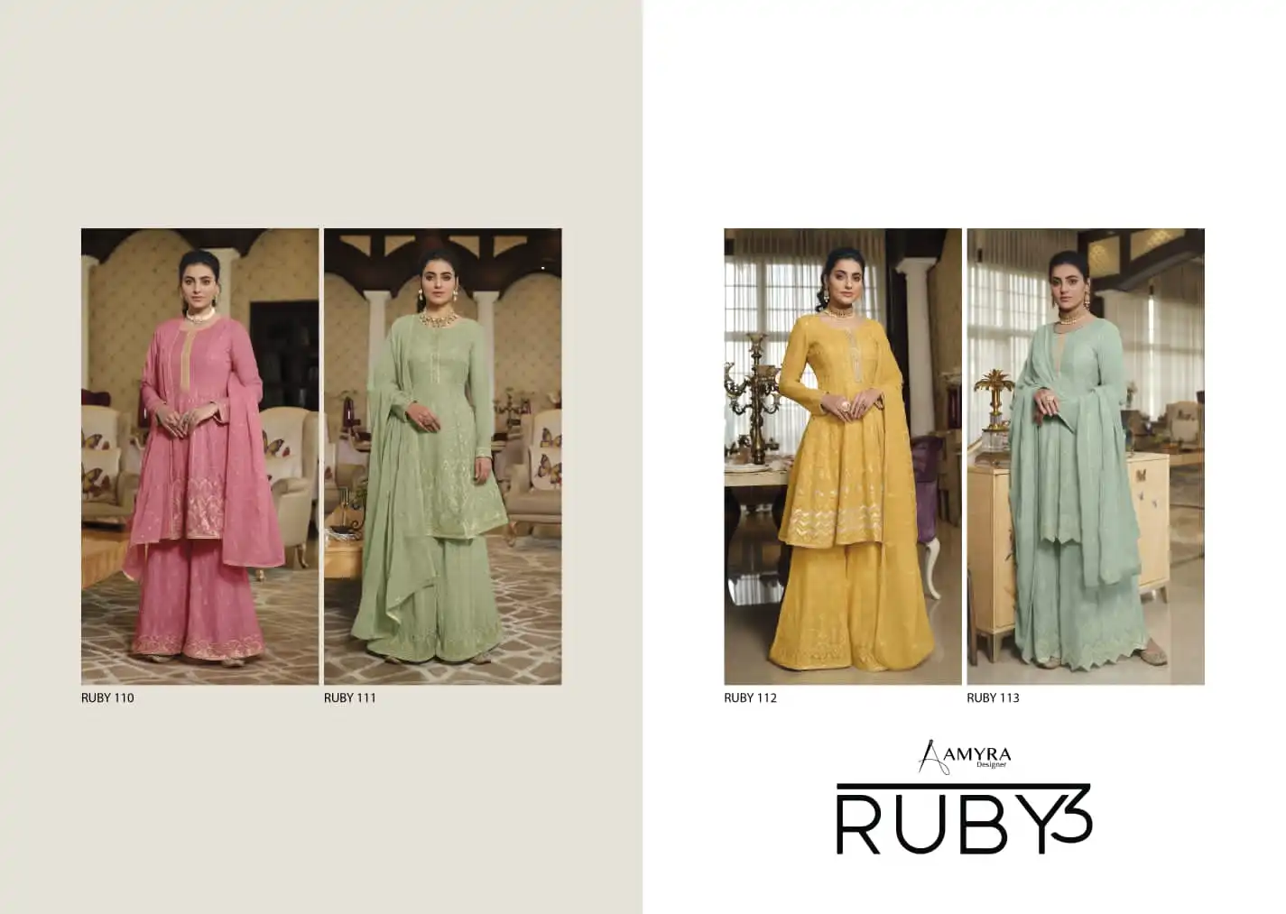 Amyra Ruby Vol-3 Pure Georgette Wholesale Readymade Suits Catalog — Wholesale Salwar Suits, MPA wholesale from Surat — view 5