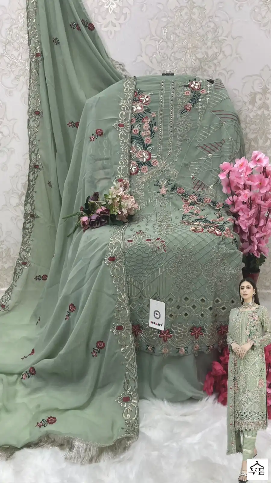Shanaya S 148 Faux Georgette Wholesale Designer Pakistani Salwar Suit — Wholesale Salwar Suits, MPA wholesale from Surat - Gallery Image 3