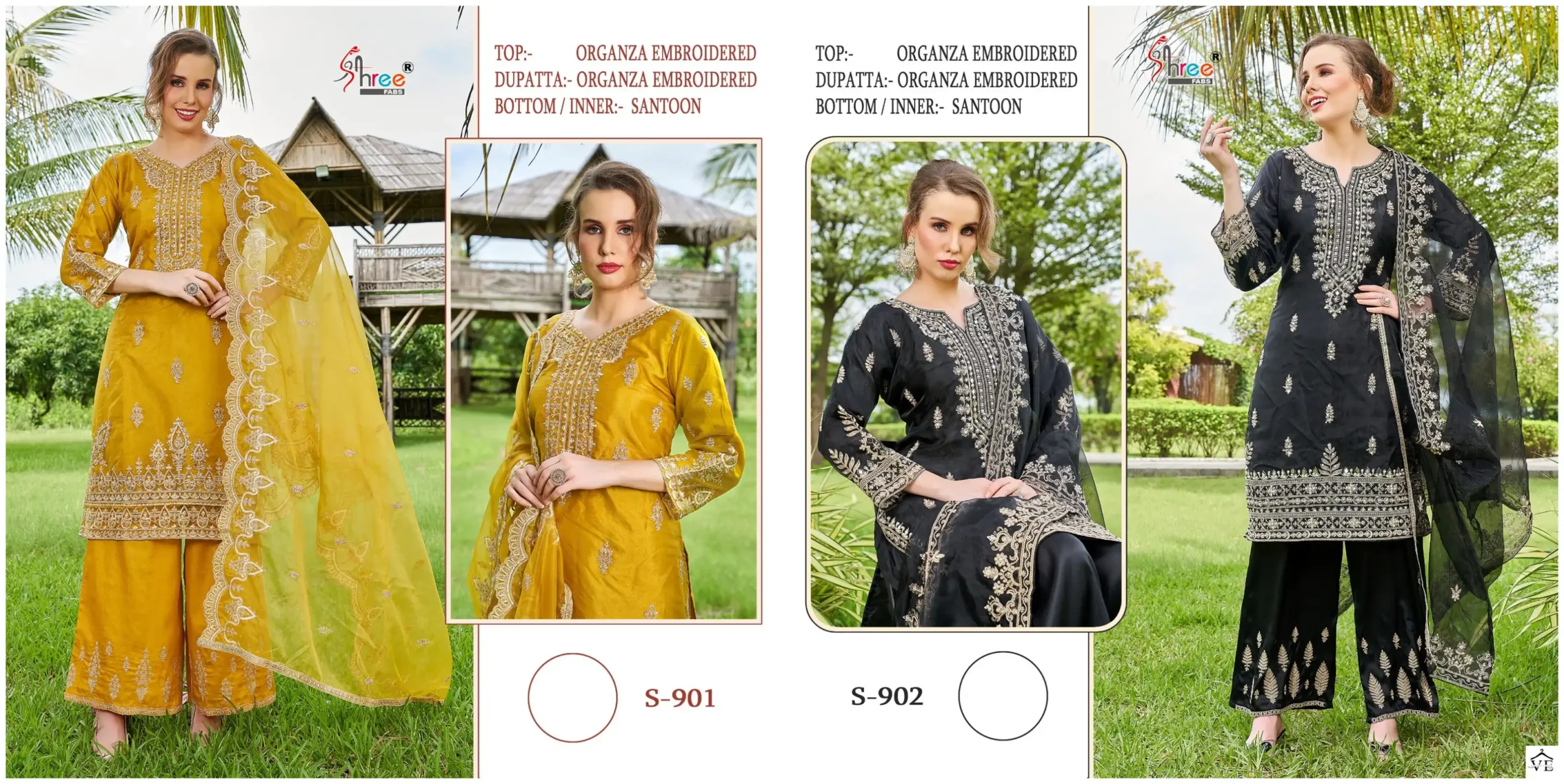 Shree Fab S 901 &amp; 902 Georgette Wholesale Designer Pakistani Salwar Suit — Wholesale Salwar Suits, Shree Fabs wholesale from Surat — view 3