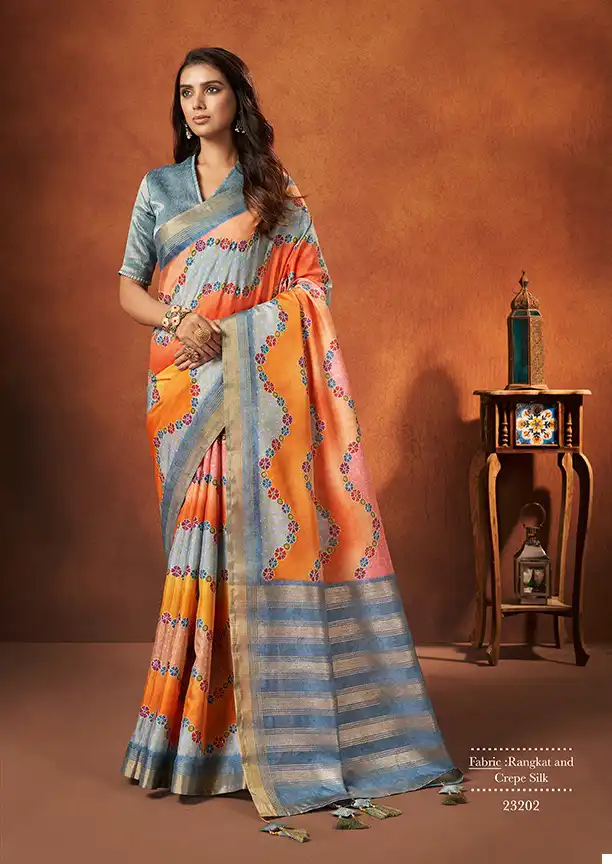 Mahotsav Saachi Real Chinon & Georgette Wholesale Saree Catalog — Wholesale Sarees, MPA wholesale from Surat - Gallery Image 4