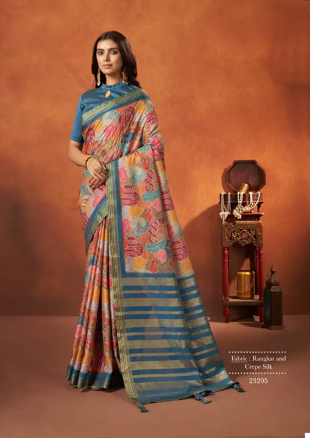 Mahotsav Saachi Real Chinon & Georgette Wholesale Saree Catalog — Wholesale Sarees, MPA wholesale from Surat - Gallery Image 7