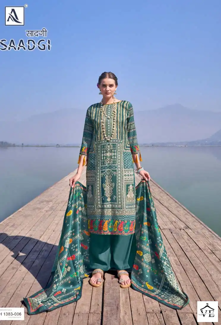 Alok Suits Saadgi Pashmina Wholesale Fancy Embroidery Works Winter Wear Salwar Suit Catalog — Wholesale Salwar Suits, Alok Suit wholesale from Surat - Gallery Image 6