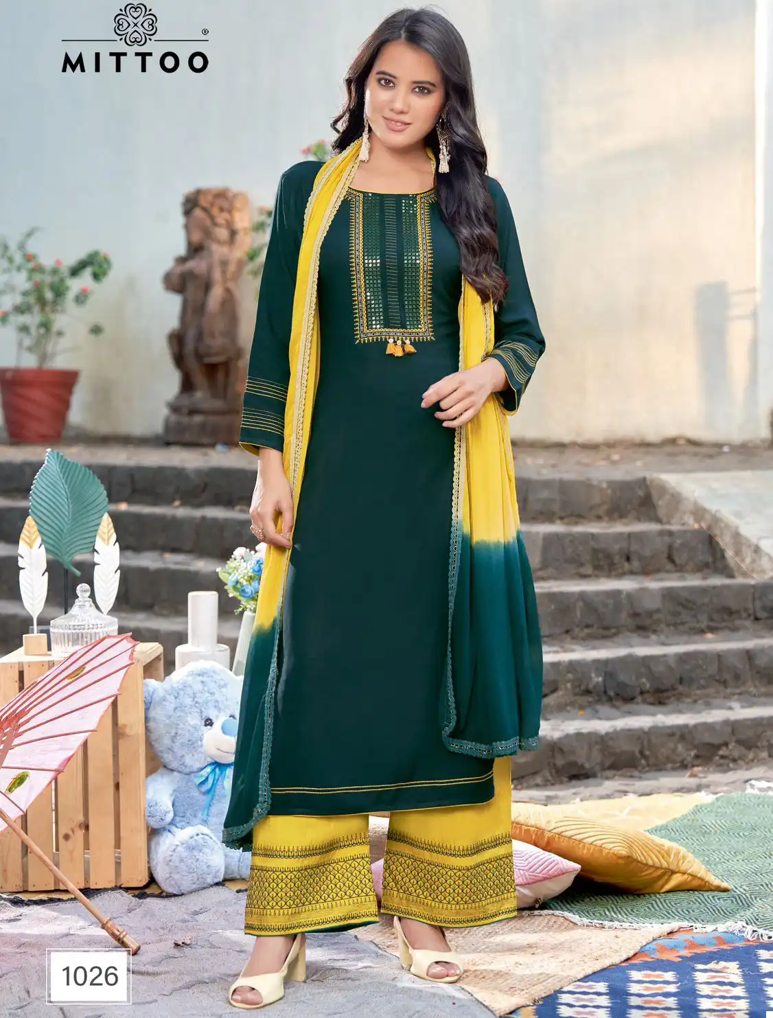 Mittoo Saara Vol 3 Heavy Rayon Wholesale Readymade Suits Catalog — Wholesale Salwar Suits, Mittoo wholesale from Surat — view 1