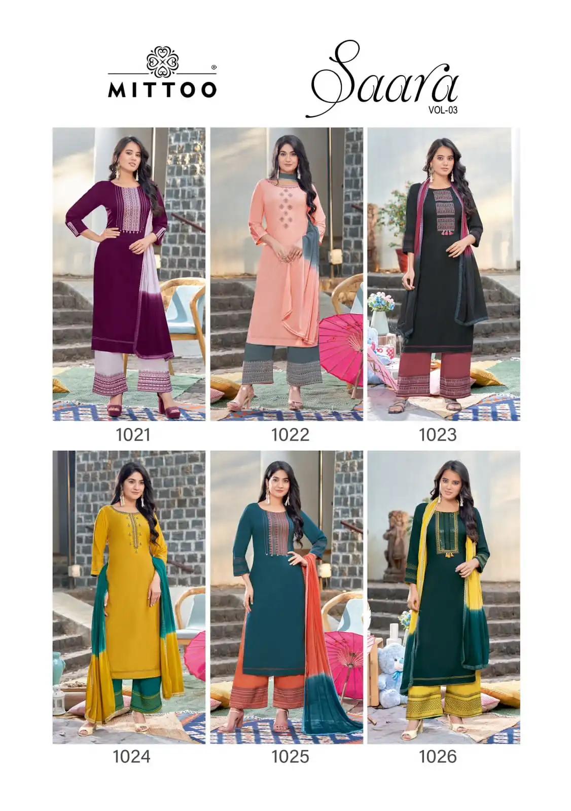Mittoo Saara Vol 3 Heavy Rayon Wholesale Readymade Suits Catalog — Wholesale Salwar Suits, Mittoo wholesale from Surat — view 7