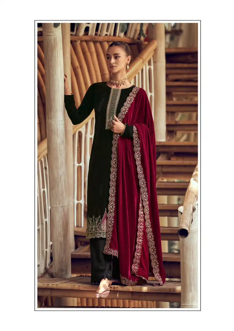 Mumtaz Arts Safaa Velvet Wholesale Heavy Embroidery Designer Winter Wear Salwar Suit Catalog — Wholesale Salwar Suits, MPA wholesale from Surat - Gallery Image 3