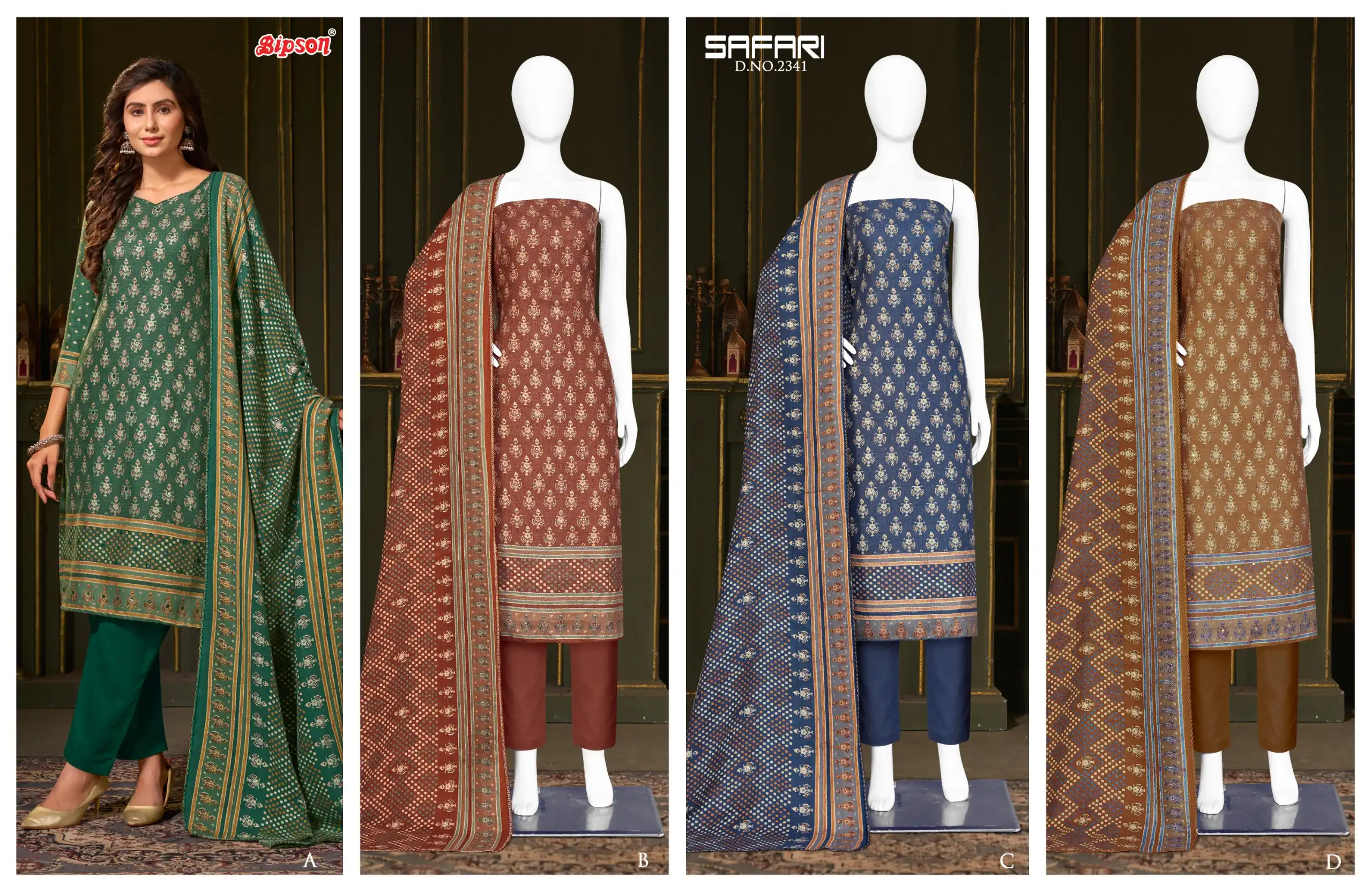 Bipson Safari 2341 Pure Woollen Safari Pashmina Wholesale Winter Wear Salwar Suit Catalog — Wholesale Sarees, MPA wholesale from Surat — view 5