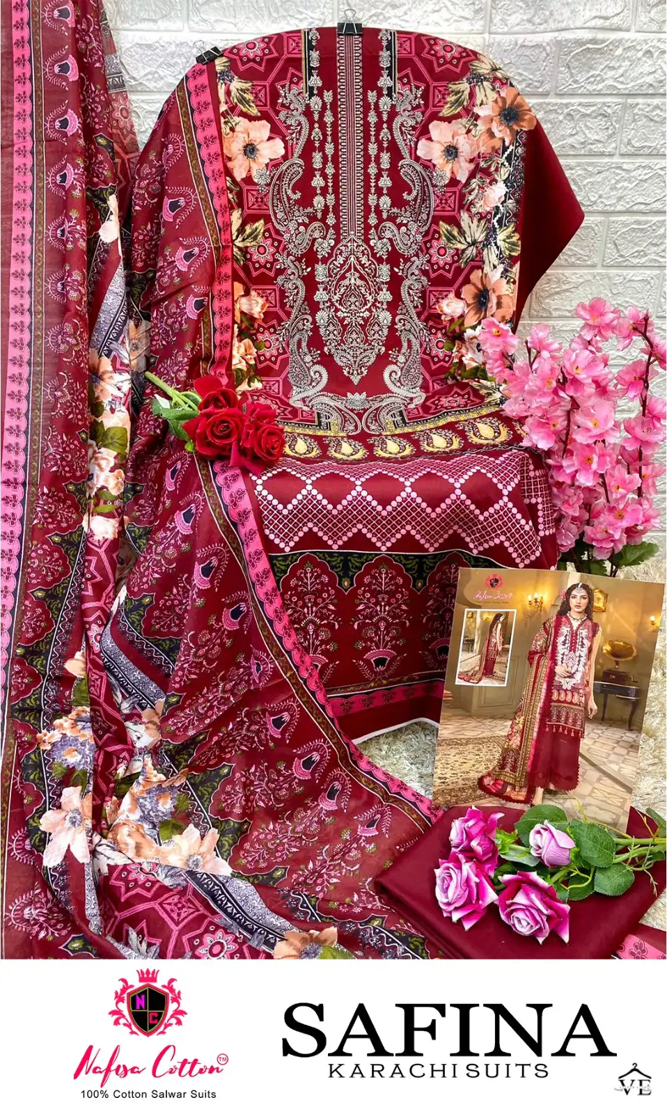 Nafisa Safina Cotton Wholesale Pakistani Salwar Suit Catalog — Wholesale Salwar Suits, MPA wholesale from Surat — view 10