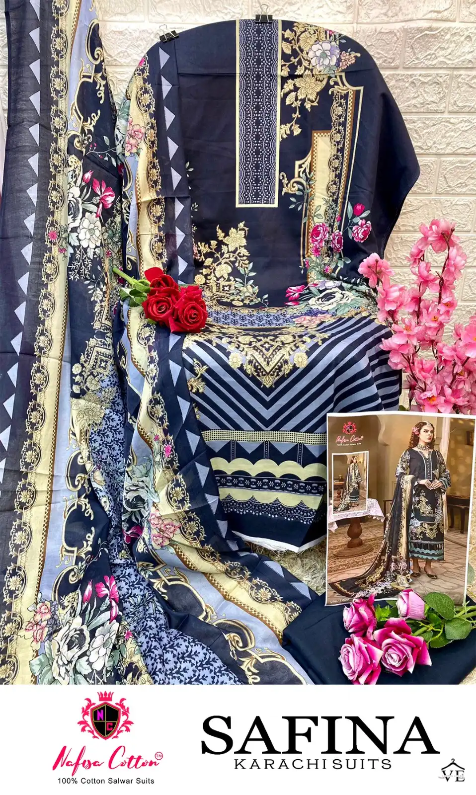 Nafisa Safina Cotton Wholesale Pakistani Salwar Suit Catalog — Wholesale Salwar Suits, MPA wholesale from Surat — view 12