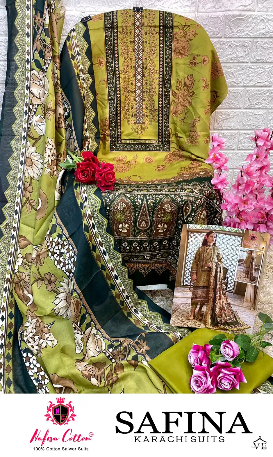 Nafisa Safina Cotton Wholesale Pakistani Salwar Suit Catalog — Wholesale Salwar Suits, MPA wholesale from Surat — view 4