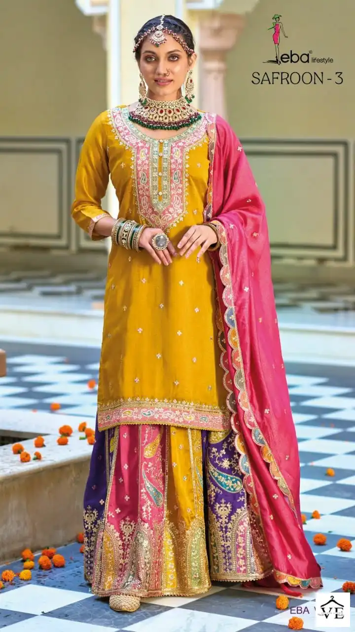 Eba Lifestyle Safroon Vol 3 Premium Silk Wholesale Designer Salwar Suit Catalog — Wholesale Salwar Suits, Eba Lifestyle wholesale from Surat - Gallery Image 2