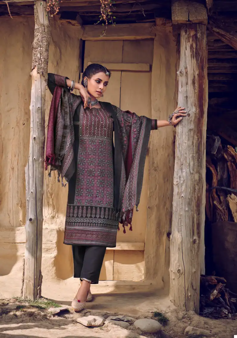 Belliza Saiba Woolen Pashmina Wholesale Winter Wear Salwar Suit Catalog - 8 Pcs Set — Wholesale Salwar Suits, Belliza Designer wholesale from Surat - Gallery Image 4